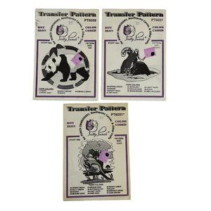 Pretty Punch Hot Iron Transfer Pattern Punch Embroidery‎ Animals Panda Kangaroo